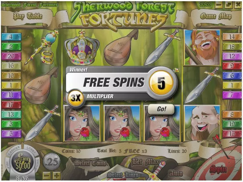 Sherwood Forest Fortunes Rival Slot Game released in October 2011 - Free Spins