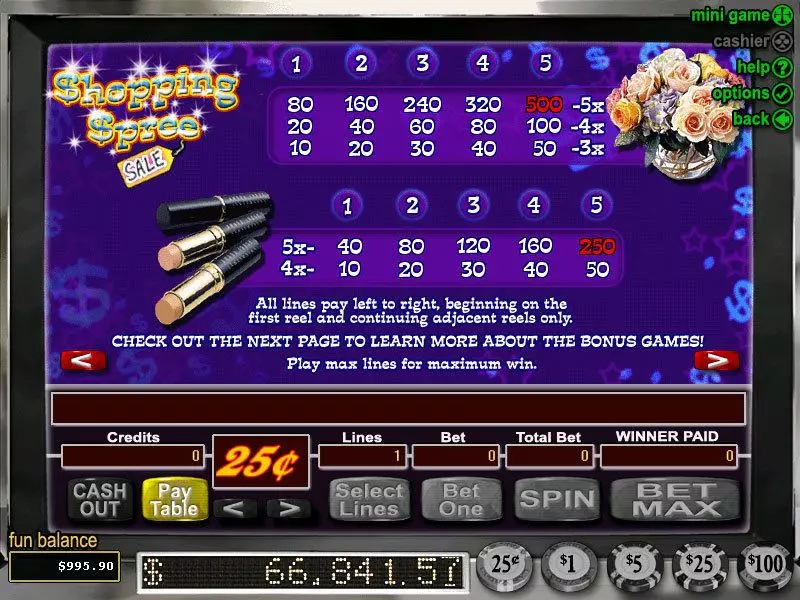 Shopping Spree RTG Slot Game released in   - Second Screen Game