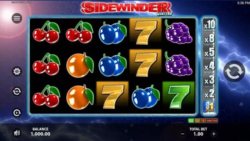 Sidewinder Quattro StakeLogic Slot Game released in May 2020 - Multipliers