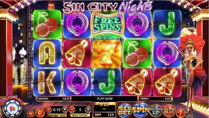 Sin City Nights BetSoft Slot Game released in December 2016 - Free Spins
