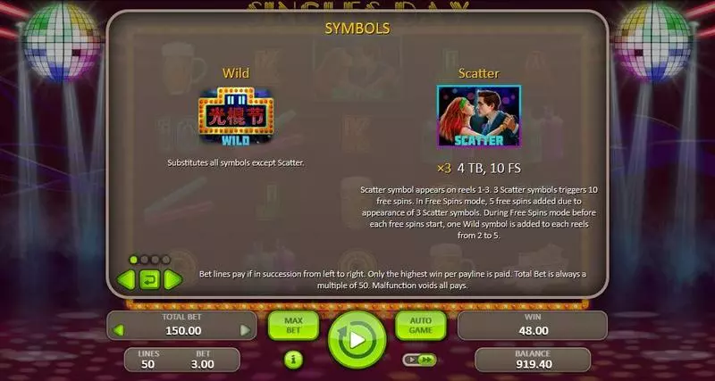 Singles Day Booongo Slot Game released in October 2017 - Free Spins