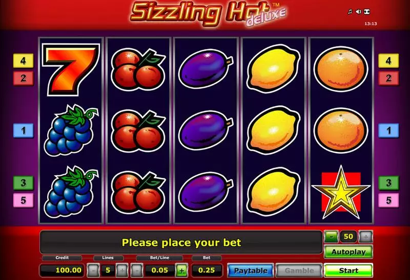 Sizzling Hot - Deluxe Novomatic Slot Game released in   - 