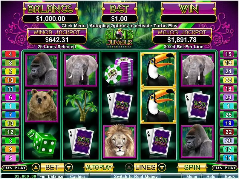 Slots Jungle RTG Slot Game released in June 2011 - Free Spins