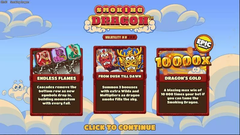 Smoking Dragon Hacksaw Gaming Slot Game released in January 2026 - Bonus GameFree SpinsRow Cascade