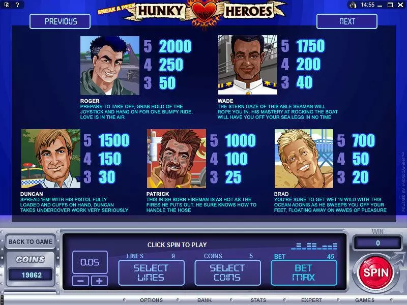 Sneak a Peek - Hunky Heroes Microgaming Slot Game released in   - Free Spins