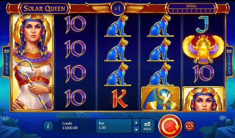 Solar Queen Playson Slot Game released in August 2019 - Free Spins