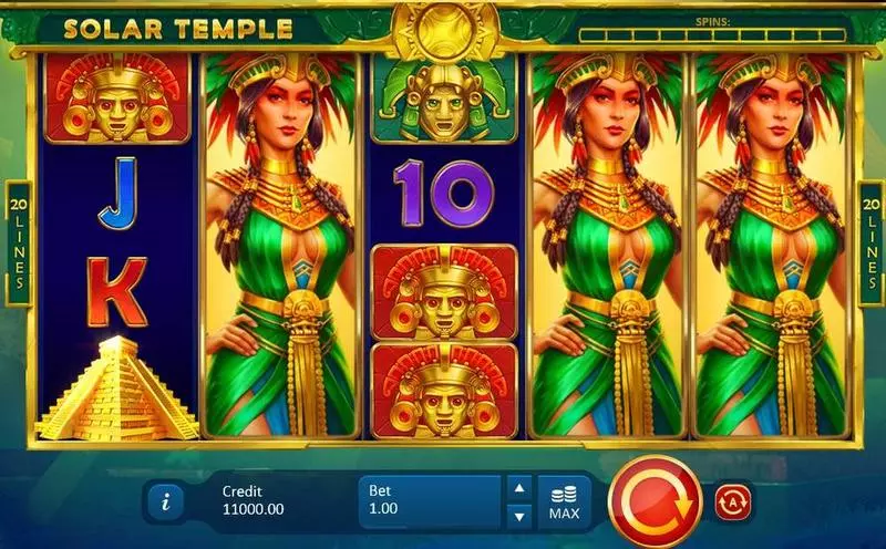 Solar Temple Playson Slot Game released in May 2020 - Free Spins
