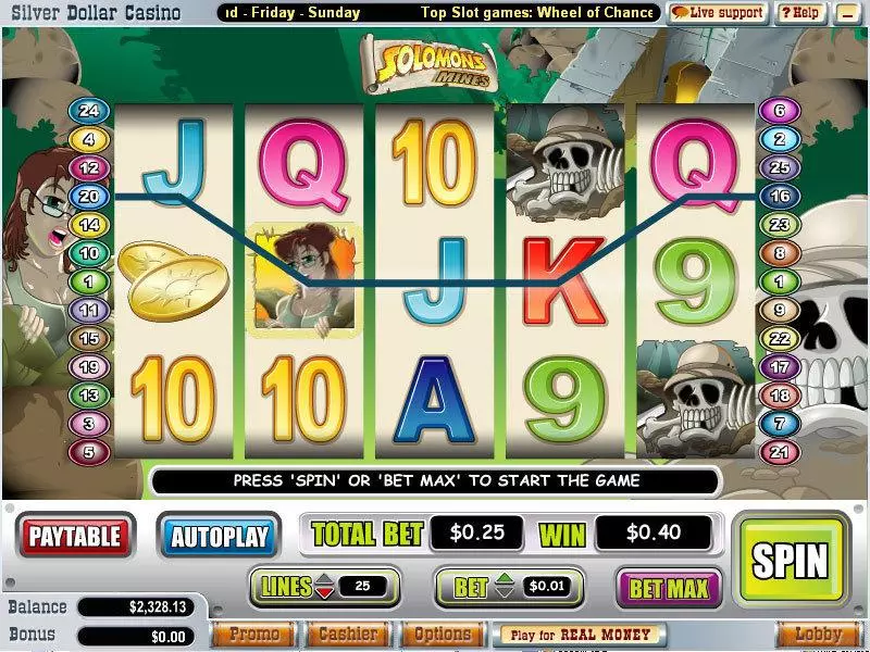 Solomons Mines WGS Technology Slot Game released in January 2008 - Second Screen Game