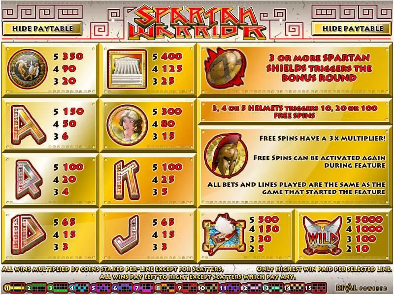 Spartan Warrior Rival Slot Game released in June 2010 - Free Spins