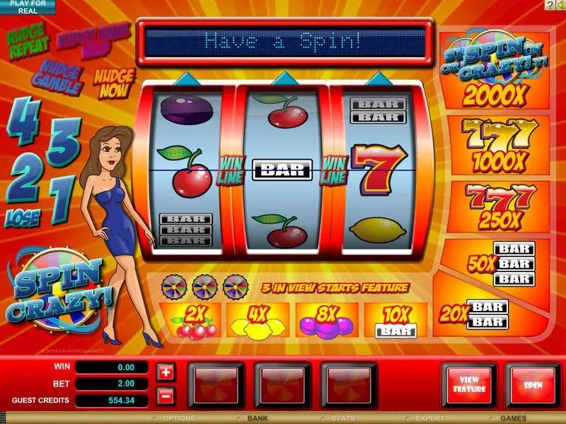 Spin Crazy Microgaming Slot Game released in   - Second Screen Game