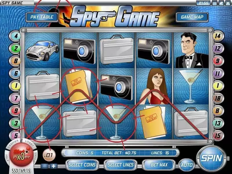 Spy Game Rival Slot Game released in August 2009 - Free Spins