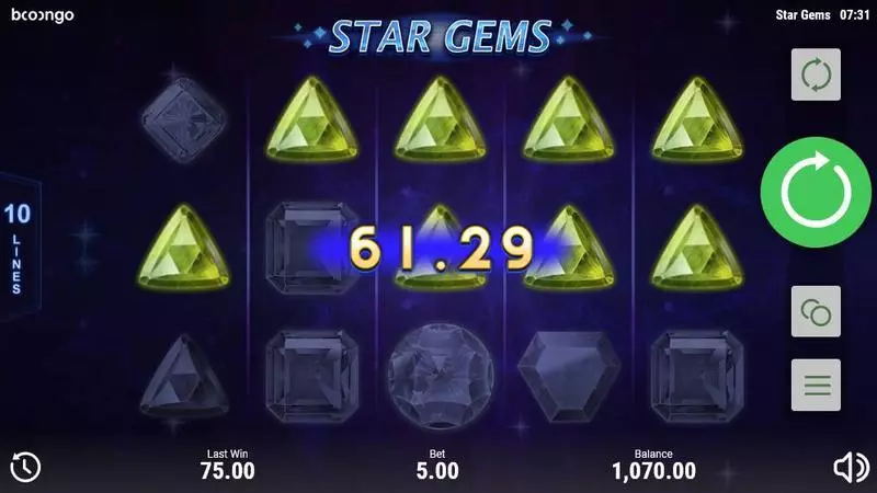 Star Gems Booongo Slot Game released in June 2018 - Re-Spin