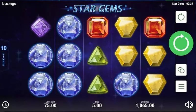 Star Gems Booongo Slot Game released in June 2018 - Re-Spin