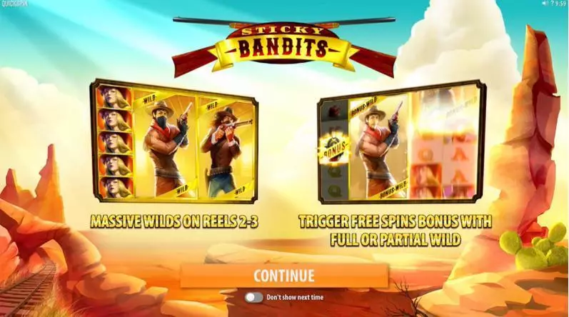 Sticky Bandits Quickspin Slot Game released in August 2017 - Free Spins
