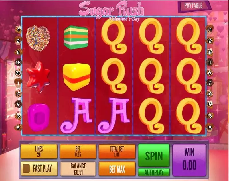 Sugar Rush Valentine's Day Topgame Slot Game released in February 2015 - Free Spins
