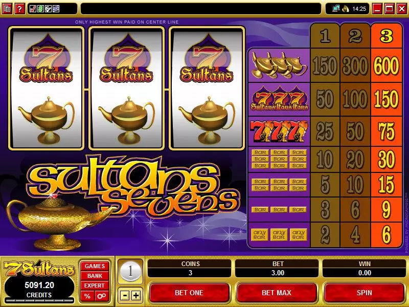 Sultan 7's Microgaming Slot Game released in   - 