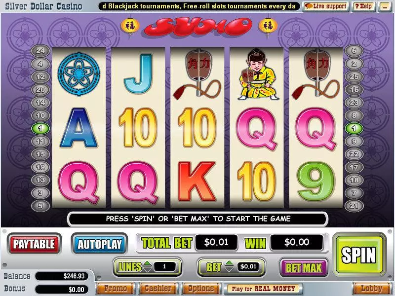 Sumo WGS Technology Slot Game released in December 2007 - Second Screen Game