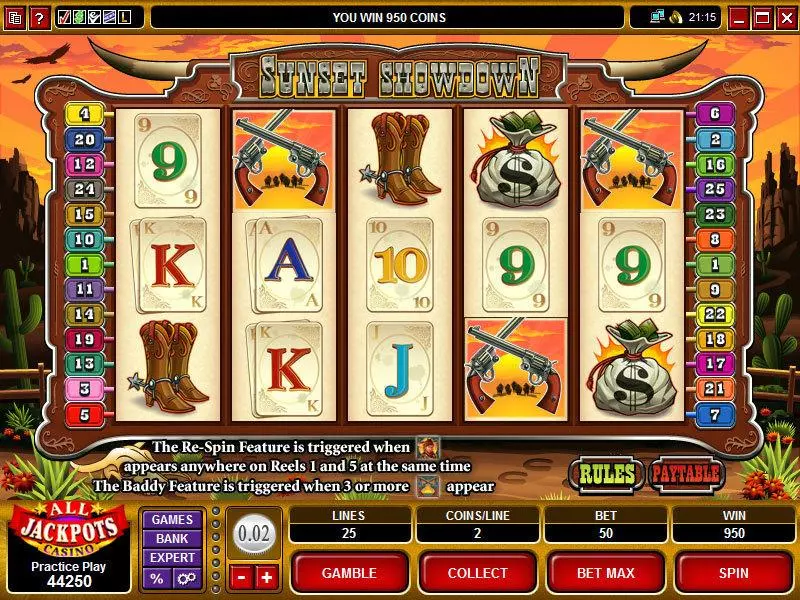 Sunset Showdown Microgaming Slot Game released in   - Second Screen Game