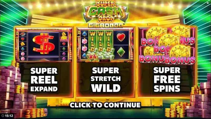 Super Cash Drop Gigablox Bang Bang Games Slot Game released in February 2022 - Expanding Reels