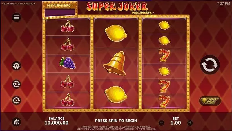Super Joker Megaways StakeLogic Slot Game released in December 2020 - Super Stake