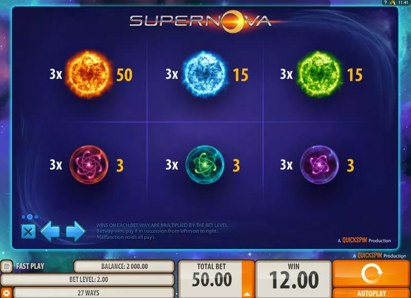 Supernova Quickspin Slot Game released in   - 