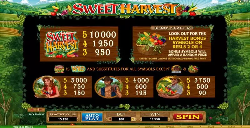 Sweet Harvest Microgaming Slot Game released in   - Free Spins
