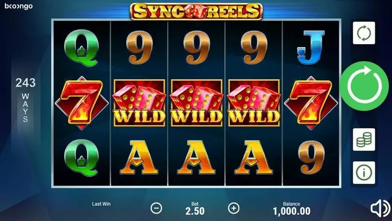 Sync Reels Booongo Slot Game released in June 2019 - 