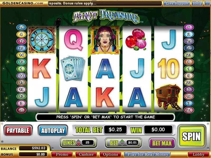 Tarot Treasure WGS Technology Slot Game released in December 2009 - Free Spins
