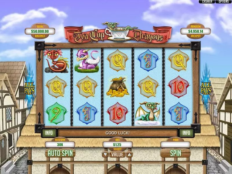 Tea Cup Dragons RTG Slot Game released in July 2012 - Free Spins