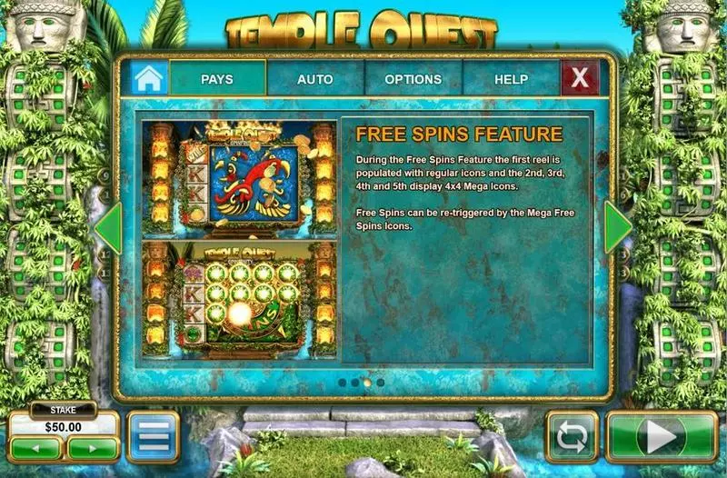 Temple Quest Spinfinity Big Time Gaming Slot Game released in January 2018 - Free Spins