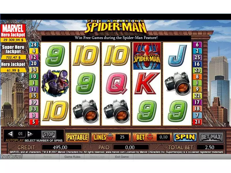 The Amazing Spider-Man bwin.party Slot Game released in   - Second Screen Game