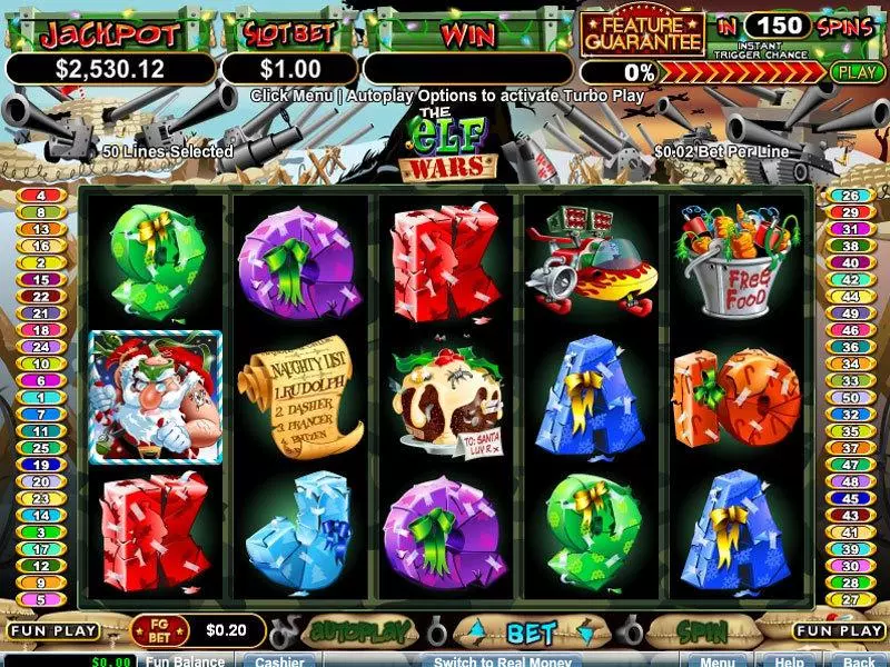 The Elf Wars RTG Slot Game released in December 2012 - Free Spins
