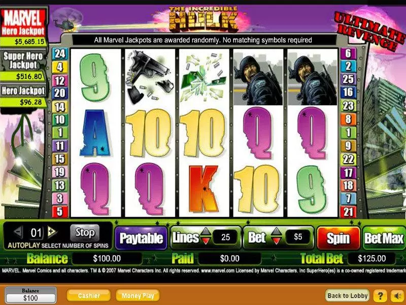 The Hulk NeoGames Slot Game released in   - Second Screen Game