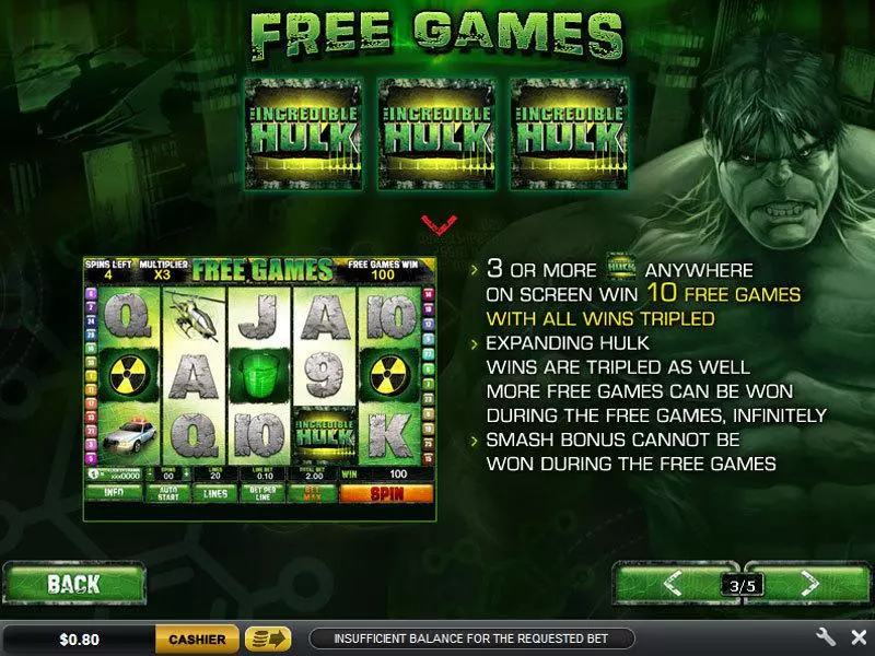 The Incredible Hulk 50 Line PlayTech Slot Game released in   - Jackpot bonus game