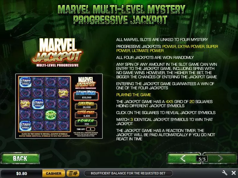 The Incredible Hulk PlayTech Slot Game released in   - Jackpot bonus game