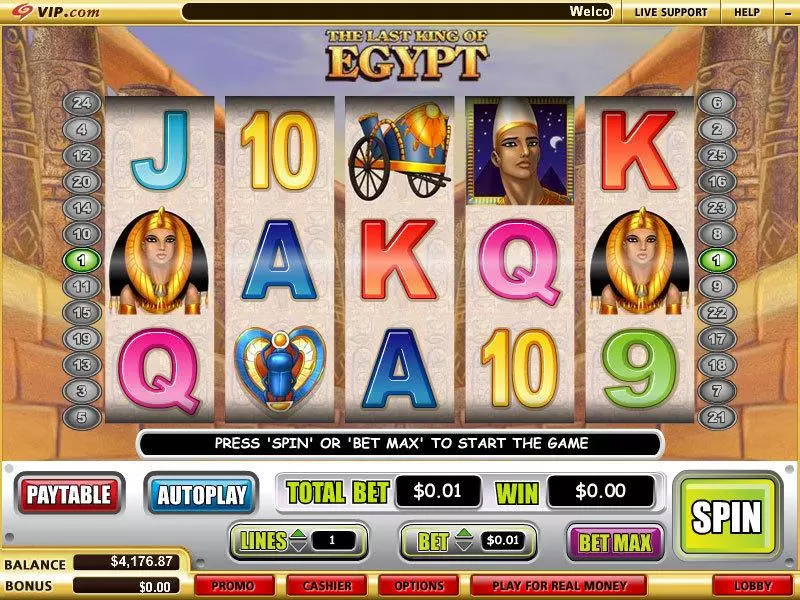 The Last King of Egypt WGS Technology Slot Game released in October 2008 - Free Spins