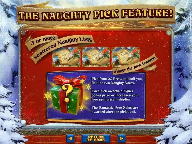 The Naughty List RTG Slot Game released in December 2014 - Free Spins