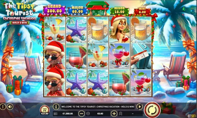 The Tipsy Tourist - Christmas Vacation BetSoft Slot Game released in November 2025 - Buy FeatureCollect BonusHold and Win