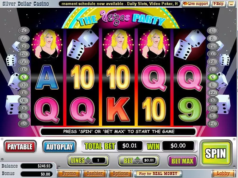The Vegas Party WGS Technology Slot Game released in September 2007 - Free Spins