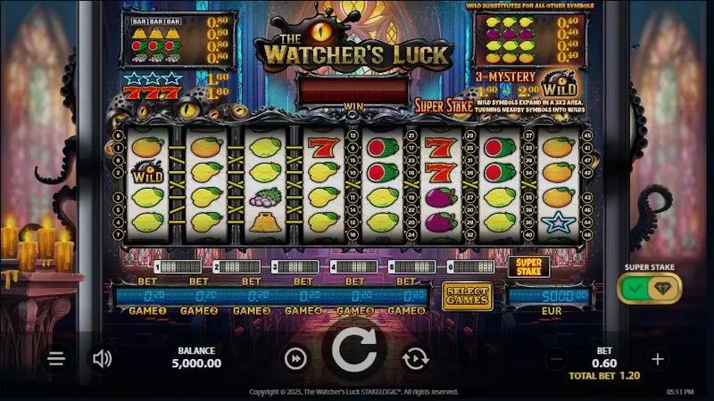 The Watcher's Luck StakeLogic Slot Game released in September 2025 - Base Game