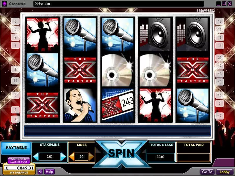 The X Factor 888 Slot Game released in October 2010 - Free Spins