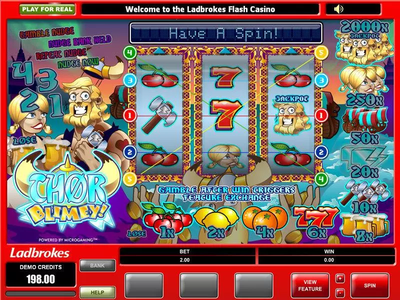 Thor Blimey Microgaming Slot Game released in   - Second Screen Game