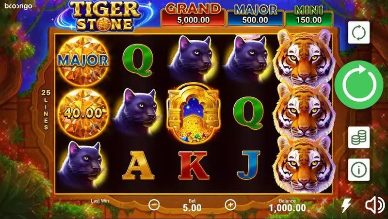 Tiger Stone Booongo Slot Game released in November 2020 - Free Spins