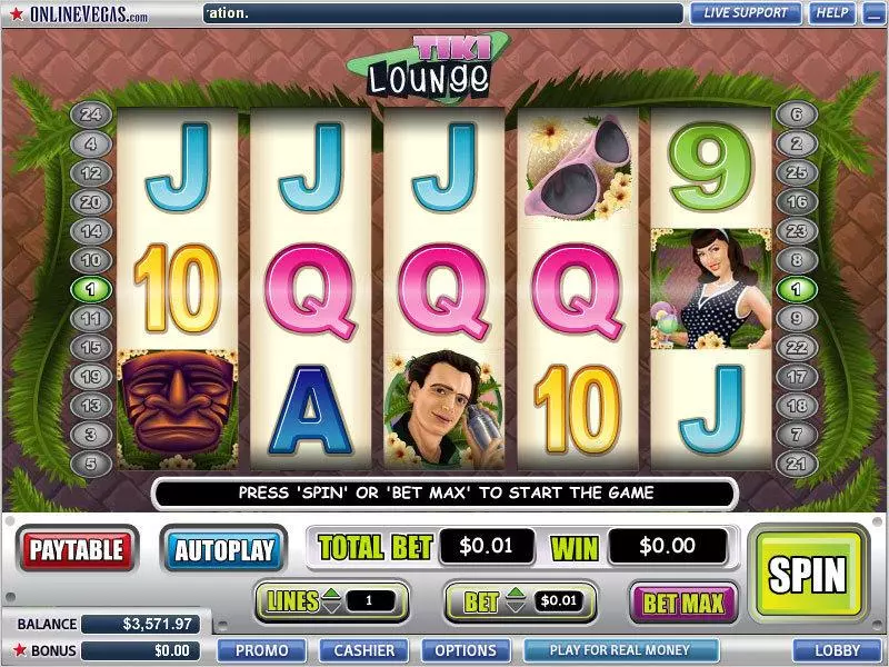 Tiki Lounge WGS Technology Slot Game released in November 2008 - Free Spins