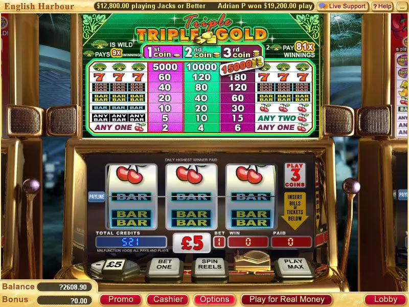 Triple Triple Gold WGS Technology Slot Game released in   - 