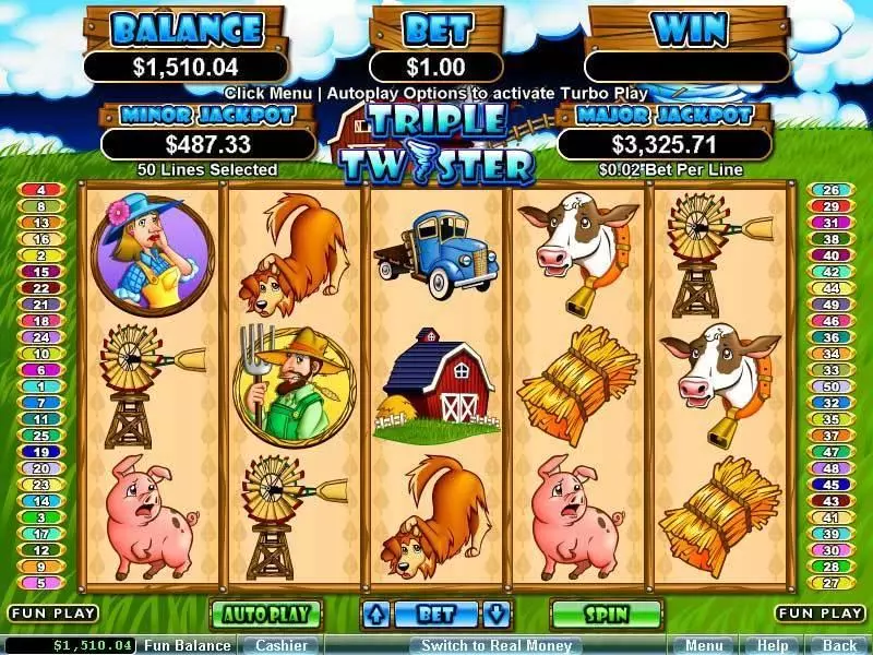 Triple Twister RTG Slot Game released in November 2009 - Free Spins