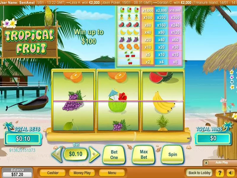 Tropical Fruit NeoGames Slot Game released in   - 