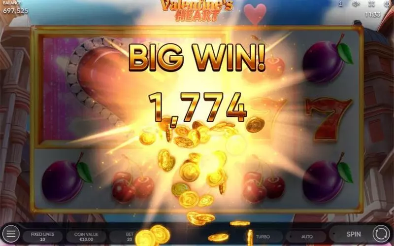 Valentine's Heart Endorphina Slot Game released in February 2024 - Spreading Wild