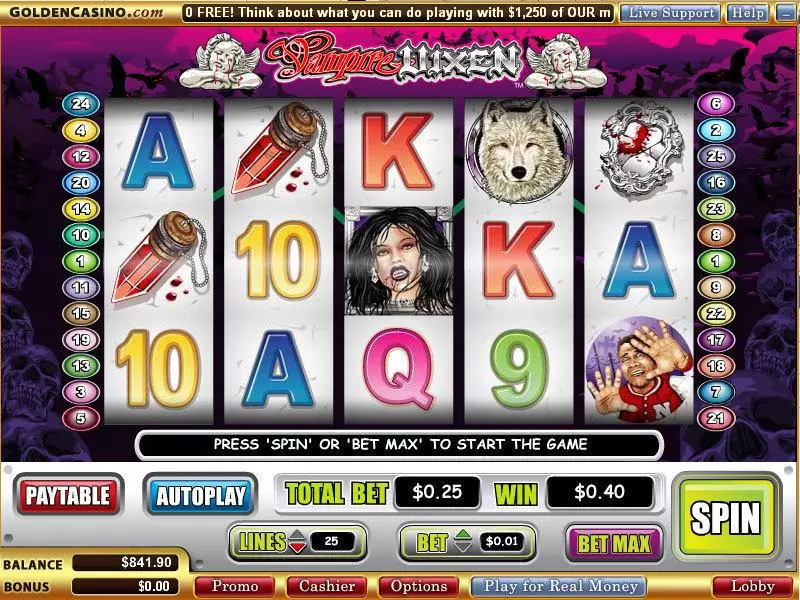 Vampire Vixen WGS Technology Slot Game released in March 2010 - Free Spins