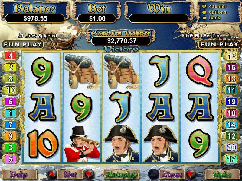 Victory RTG Slot Game released in January 2008 - Free Spins